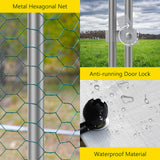 Lyromix 10x6.6FT Large Metal Chicken Run with Roof, Walk-in Poultry Cage Chicken Coop Runs House for Yard with Waterproof Cover, Ducks Rabbits Habitat Cage Spire Shaped Coop Lyromix