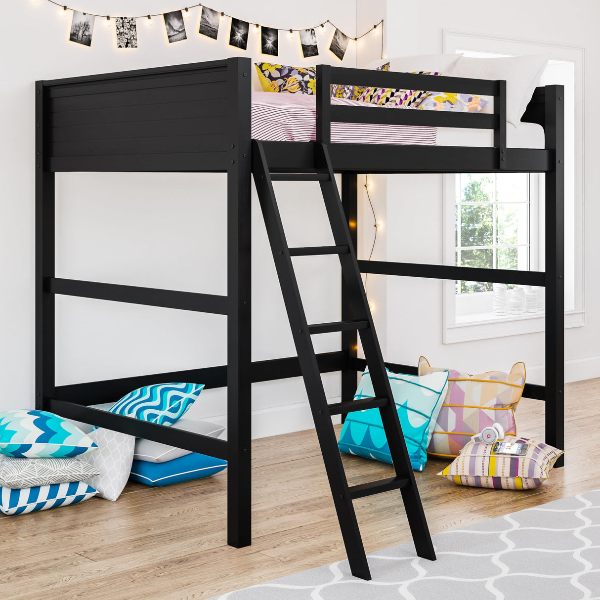 DHP Denver Full Size Loft, Black bed DHP