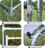 HITTITE Large Metal Chicken Coop with Run, 19.19 x 9.84 x 6.56 ft Walk in Poultry Cage Chicken Run Pen, Outdoor Chicken Runs for Yard with Waterproof & Anti-UV Cover HITTITE