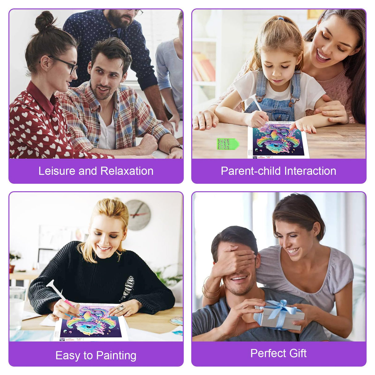 HEIBAGO 5D Special Shape Diamond Art Kits for Beginners, Dinosaurs Diamond Painting Kits for Adults, Dragons Crystal Rhinestones Diamond Painting for Home Wall Decoration Gift 12x12inch HEIBAGO