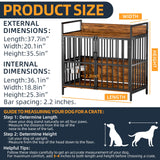 Large Dog Crate Furniture, with 360° Adjustable Elevated Feeder, Heavy Dog Furniture, Indoor Decorative Dog Kennel, Sturdy Metal Construction, 38" W×21" D×36" H, Rustic Brown Finish vanjezand