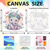 Aestalrcus Framed Paint by Numbers Kit for Adults Beginners - Elephant Paint by Numbers with Frame Kids,Paint by Number (12 * 12 Inch) Paint by Number for Adults Gift Home Wall Decor Aestalrcus