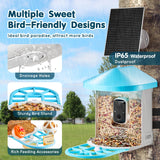 VEVOR Bird Feeder with Camera, Smart Bird House Camera Solar Powered, Wireless Vedio Birdhouse with AI Identify Resolution, 2K Full HD, Auto Detect & Notify, Ideal Present Choice for Bird Lover VEVOR
