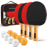 PRO SPIN Ping Pong Paddles - High-Performance Set with Premium Table Tennis Rackets, 3-Star Ping Pong Balls, Compact Storage Case | Professional Quality Ping Pong Paddle Set (4-Player Set) PRO SPIN