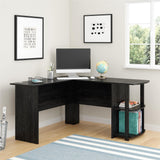 Ameriwood Home Dakota L-Shaped Desk with Bookshelves (Black Ebony Ash) Ameriwood Home