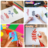 OPUHOHR 60PCS Flower Leaf Stencils for Crafts, Small Painting Stencils, Floral Templates for Wall Card Rockwood Signs Coasters Canvas Home Decor OPUHOHR