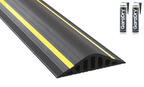 2" High Garage Door Flood Barrier Threshold Kit ‘GARADAM’ (10'3") | Flexible PVC | Complete Kit includes 2 Adhesives | GaraDry GARADRY