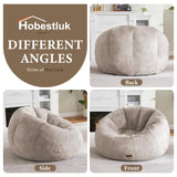 Hobestluk Bean Bag Chairs Large Bean Bag Couch for Adults Stuffed Sofa Chair Comfy Giant Bean Bag Chair with Spacious Design for Reading, Playing or Relaxing (Brown) Hobestluk