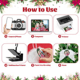 20 Pcs Christmas Angel White Wings Ornament, Angel Feather Wings Feather Hanging Decor with Round Sublimation Blank Pendants for Christmas Tree Crafts Angel Mini Wings Xmas Decor ZAUGONTW