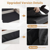 VINGLI 121" Cloud Couch, Comfy Modular Sectional Sofa Set for Living Room,Modern Linen 3-Seat Convertible Loveseat Sofa with 1 Ottoman for Small Space.（Black） VINGLI