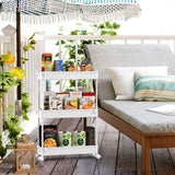 SPACEKEEPER Slim Rolling Storage Cart, 3 Tier Bathroom Storage Organizer Laundry Room Utility Cart Mobile Shelving Unit, Multi-Purpose for Kitchen Office Bathroom Laundry Narrow Places, White SPACEKEEPER