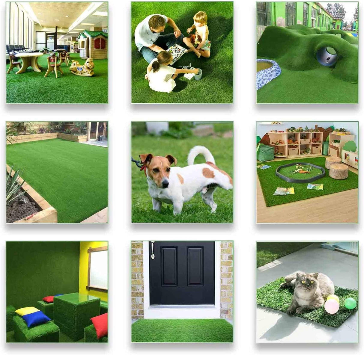 Realistic Deluxe Artificial Grass Synthetic Thick Lawn Turf Carpet (7 FT x 15 FT (105 Square FT)) LITA