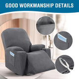 H.VERSAILTEX Stretch Couch Cover Recliner Cover Electric Power Lift Recliner Chair Cover Fitted Standard Large Power Lift Recliner with Side Pocket, Soft Thick Jacquard(Single Seat, Grey) H.VERSAILTEX