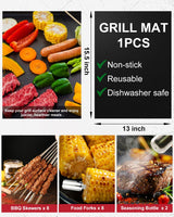 28PCS Stainless Steel BBQ Grill Accessories Set, Grilling Gifts for Men Birthday Father's Day, Portable Multifunction Grilling Utensils Tools Kit with Storage Bag for Outdoor Grill Camping BBQ Party MUYFIO