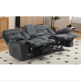 EBELLO Loveseat Recliner Sofa for Living Room, Extra Wide Modern Overstuffed 2 Seat Reclining Manual Sofa Chair, with Hidden Armrest Cup Holders, Breathable Fabric, Grey EBELLO