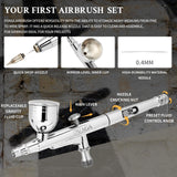 Ovaga 55PSI Ultra-Silent Airbrush Kit, Dual-Action Multi-Function Airbrush Set with Compressor for Painting Portable Air Brush Set for Cake Decoration Makeup Art Craft Nail Design Model Tattoo Ovaga
