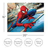 AQUARIUS Spider-Man Web Crawler Art by Numbers - 16 x 20 inches Spider-Man Themed Paint by Number for Adults & Kids - DIY Color by Number Paint Kit for Beginner - Officially Licensed AQUARIUS
