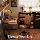 Monomi Electric Standing Desk, 55x28 Inches Adjustable Height Desk, Home Office Sit Stand Up Desk (Black Frame/Cherry Top) Monomi