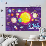 Glow in The Dark 100 Piece Galaxy Puzzle for Kids - Space Jigsaw Puzzles Toys for Boys & Girls Ages 6-8 - Christmas Birthday Gifts for Age 6 7 8 Year Old Toddler Boy Girl Gift - Planet Toy Dan&Darci