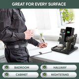 BARVA Adaptive Wood Gun Rack Phone Docking Charging Station Gifts for Men Dad Birthday Ideas Nightstand Organizer Charging Dock Watch Charging Stand Wallet Key Gadget Device Bedroom Bedside Holder BarvA