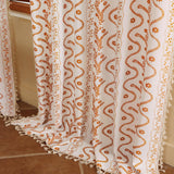 TIVNICO Boho Farmhouse Curtains for Living Room 2 Panels,Linen Floral Fall Curtains 84 Inches Long,Privacy Country Vine Pattern Bedroom Curtain,Let Light in Window Drapes Beige Color TIVNICO