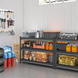 Huhaneon Garage Shelves Heavy Duty - 48''W 1,500Lbs Metal Adjustable Storage Shelving Rack Units for Warehouse Basement 48" W x 16" D x 36" H 3 Tier Black Huhaneon