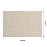 Leetaltree Beige Placemats Set of 4 - Heat Resistant Non-Slip Place mats for Dining Table, Washable Durable PVC Vinyl Woven Table Mats（Beige, 4） Leetaltree
