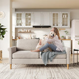 Vesgantti 65" Beige Loveseat, Comfy Mid-Century Modern 2-Seat Sofa, No-Tool Assembly Small Couch for Living Room & Bedroom Vesgantti