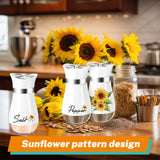 Sunflower Salt and Pepper Shakers Set - 4oz Farmhouse Cute Kitchen Decor and Accessories Sunflower Gifts for Salt Shakers Glass Cooking Table,Housewarming,Thanksgiving,Christmas Arrozon