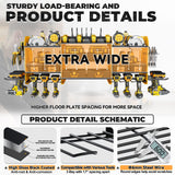 WIWIDRM Upgrade Large Power Tool Organizer Wall Mount with Charging Station Tool Storage Rack with 6.5FT Power Strip 10 Drill Holder and Storage Rack for Garage Organization WIWIDRM