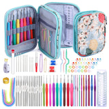 96 Pack Crochet Hooks Set, Ergonomic Knitting Needle Weave Yarn Kits with Storage Case and Crochet Needle Accessories, Crochet Needles Kit for Beginners and Experienced Crochet Hook Mayboos