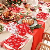 Christmas Snowflake Napkins, 40Pcs Red and White Winter Wonderland Snowflakes Napkins Disposable Luncheon Dinner Hand Napkin Towel for for Xmas Winter Holiday New Year Birthday Party Decorations CMUSKO