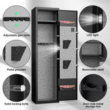 【𝟐𝟎𝟐5 𝐍𝐄𝐖】 2 Rifle Gun Safe, Digital Keypad Large Long Gun Safe for Home Rifle and Shotguns, Quick Access Gun Cabinets with LED Light, Gun Safe with Adjustable Gun Rack and Removable Shelf Karbeen