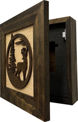 Hidden Gun Cabinet Buck in Nature - Concealed Gun Safe To Securely Store Your Gun by Bellewood Designs Bellewood Designs