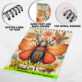 TPLHOUSE Botanical Bugs Coloring Book Spiral Bound for Adults, Premium Cover, 30 Enchanting Coloring Pages in Insect Garden's Wonder for Stress Relief and Relaxation TPLHOUSE