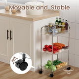 STARLATTA 3 Tier Rolling Cart with Wheels，Utility Cart Storage Cart with Handle for Kitchen，Bathroom Storage Cart,Laundry Cart,Movable Room Organizers and Storage,Book Cart,Snack Cart,Craft Cart STARLATTA