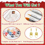 Christmas Gnome Paint by Number Kits for Adults, Christmas Paint by Numbers Kit for Adults, Painting by Numbers, Easy Oil DIY Crafts Home Wall Decor 16x16 in HMZephitiquc