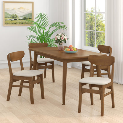 Niccae Modern 2-Piece Set of Wooden Dining Chairs, Modern and Simple Restaurant Soft Cushioned Wooden Dining Chairs, are a Fashionable and Comfortable Supplement to Any Restaurant (Walnut-Bei - WoodArtSupply