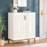 TRIBESIGNS WAY TO ORIGIN Shoe Cabinet, 20 Pairs Modern Shoe Storage Cabinet with Doors, 6-Tier Freestanding Entryway Shoe Organizer Rack for Living Room, Closet, White & Gold, HQF1650 TRIBESIGNS WAY TO ORIGIN