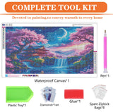 igoodom Large Diamond Painting, Large Cherry Blossoms Diamond Art Kits for Adults, Full Drill Round Big Diamond Painting, DIY Gem Art and Crafts for Home Wall Decor Gift 27.5 X 15.7inch igoodom