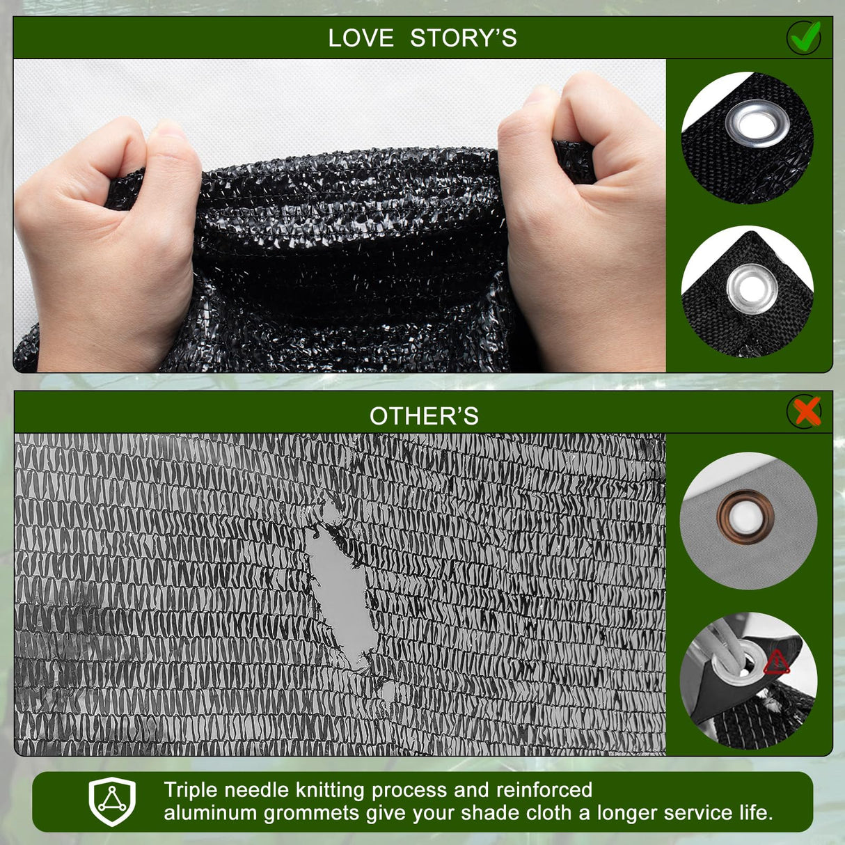 LOVE STORY 90% Sun Shade Cloth Black Mesh Tarp with Grommets 6.5 x 20FT Shade Cover for Greenhouse Patio Canopy Garden Pergola Dog House Chicken Coop LOVE STORY