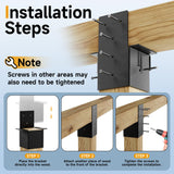 2 Pcs 4x4 Pergola Brackets for Wood Post, Heavy Duty 14 Gauge Post Top Rafter Brackets, Pergola Wall Mount Bracket Kit with Screws Black Deck Railing Brackets for Patio Pergola Log Cabin Youyikoo