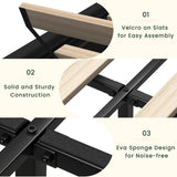 LARMACE Queen Size Upholstered Bed Frame with Storage Velvet Platform Tufted Bed Frame with 4 Drawers and Headboard, Wood Slats Support, Easy Assembly, Noise-Free, Black LARMACE