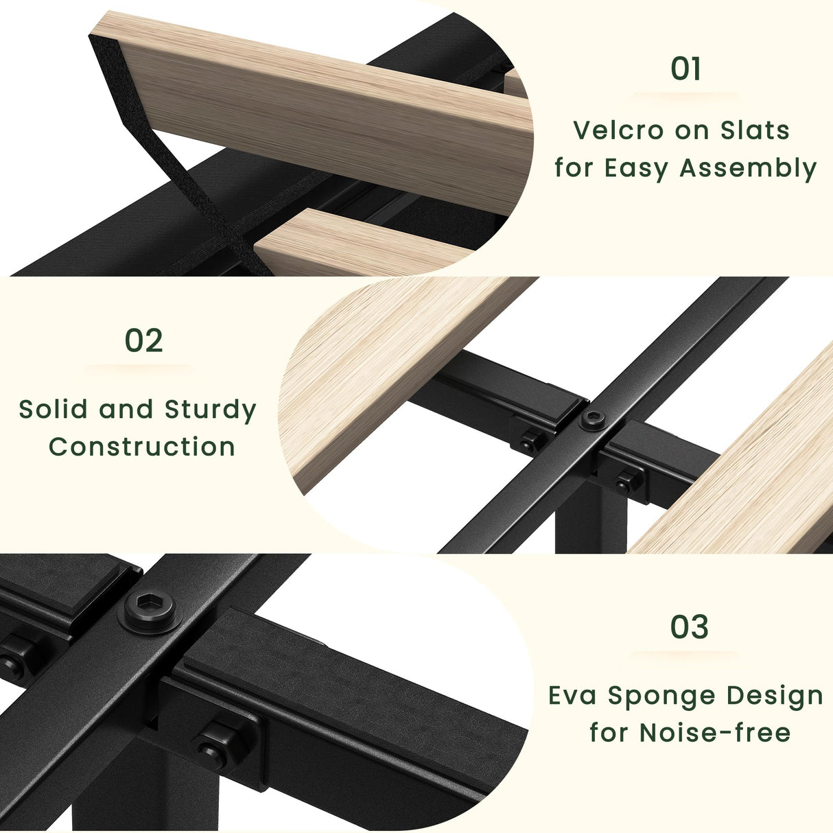 LARMACE King Size Bed Frame with Storage and Tufted Headboard Velvet Upholstered Platform Bed Frame with 4 Drawers, Wood Slats Support, Easy Assembly, Noise-Free, Black LARMACE