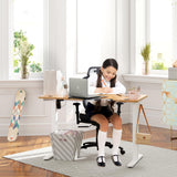 Meilocar Height Adjustable Electric Standing Desk, Sit Stand Computer Desk w/Memory Controller, Home Office Workstation Stand up Desk with Splice Board, 48" x 24" Tabletop (Walnut Top + White Frame) Meilocar