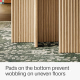 Square Fluted Nesting Coffee Table - Low Profile 2 Piece Square Coffee Table Set - Living Room Furniture - Modern Home Decor - Solid Oak Base (Natural Oak) Stead