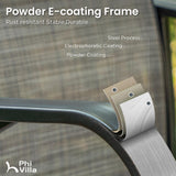 PHI VILLA 5 Piece Outdoor Bar Set, High Top Patio Table and Chairs with 4 Swivel Bar Stools (Grey) & Square Bar Bistro Table for Garden, Yard PHI VILLA