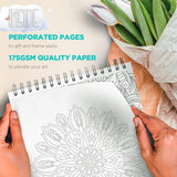 ColorIt Mandalas Volume IX Spiral Bound Adult Coloring Book with 50 Mandala Patterns for Relaxation and Stress Relief - Includes Perforated Pages, Thick Paper, Hardback Covers, and Blotter Page ColorIt