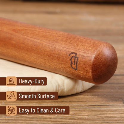 BAMBOO LAND- French Rolling Pin Set, 2 pcs, 16", 8", Natural Wood Rolling Pins for Baking, French Rolling Pin for Dough, Wooden Rolling Pin, Wood Rolling Pin, Pasta Rolling Pin, Pastry Roller Pin