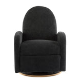 Christopher Knight Home Sidney Fabric Upholstered 360° Swivel Chair, Boucle Push-Back Recliner, Solid Wood Glider Recliner with Rotation, Living Room Lounge Sofa, Adjustable Comfy Reading Chair,Black Christopher Knight Home